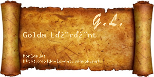 Golda Lóránt névjegykártya