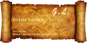 Golda Lóránt névjegykártya